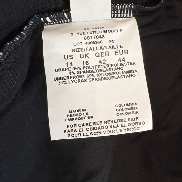 Magicsuit by Miraclesuit Louise Blueprint Swimsuit 1-PC Black & Blue Size 14 NEW - Picture 10 of 10